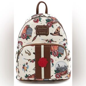 Loungefly Cream and Brown Harry Potter Backpack